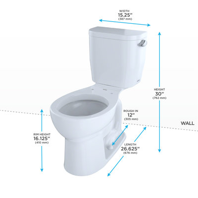 Entrada™ 1.28 GPF Round Two-Piece Toilet (Seat Not Included)