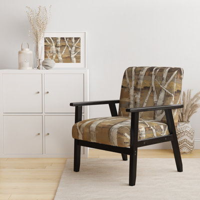 Imery - Natural Birch Forest II - Fauteuil d'appoint rembourré en velours