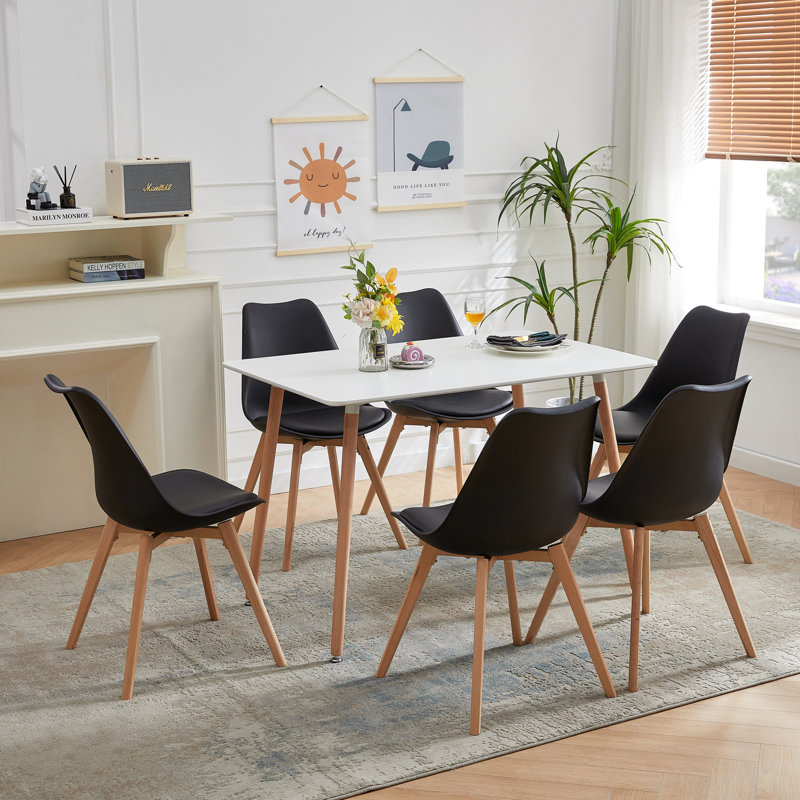 Milana 6 - Person Dining Set, Black