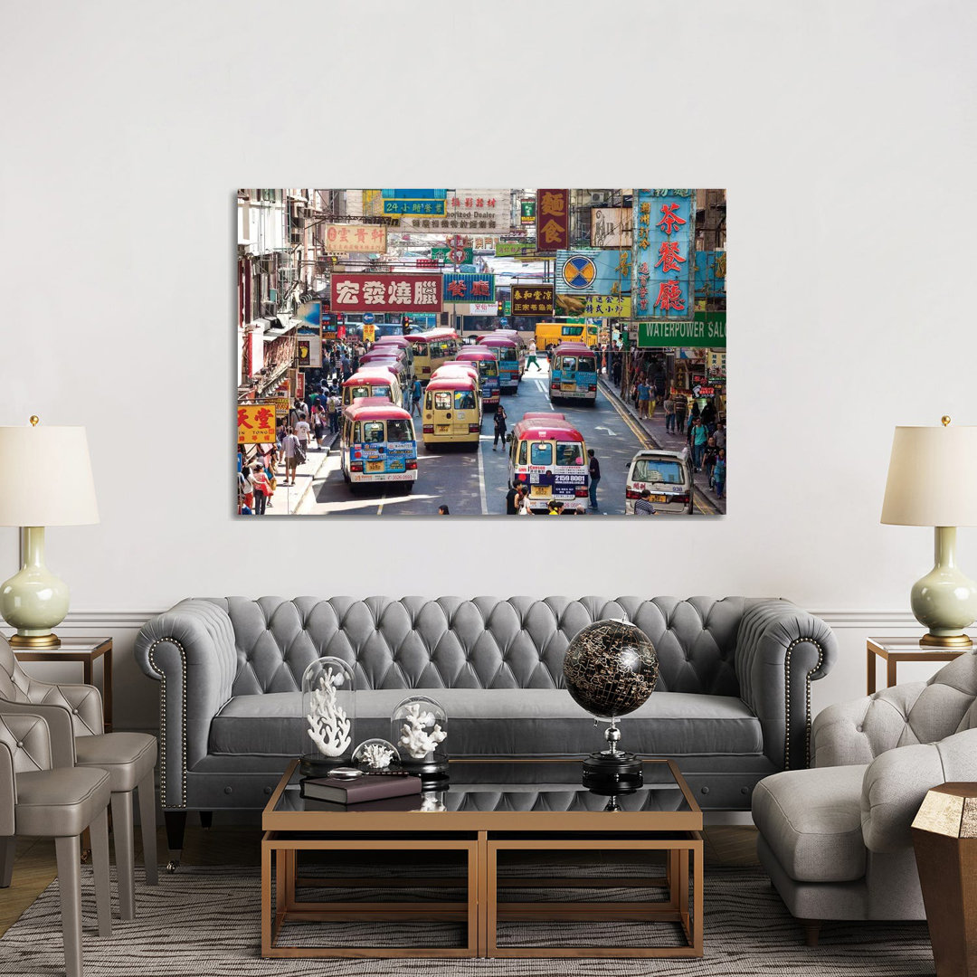 Street Scene In Hong Kong by Matteo Colombo - Wrapped Canvas Print