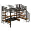 Maximiser l'espace Lit mezzanine en métal avec escalier intégré, table de rangement basse et tablettes