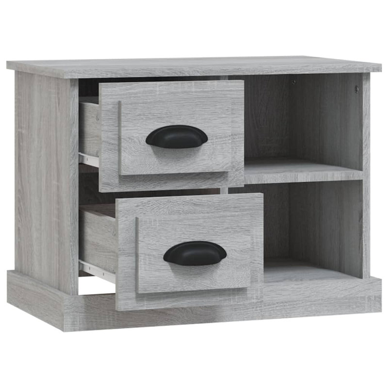 Simlai 60cm W Manufactured Wood Bedside Table, Grey Sonoma