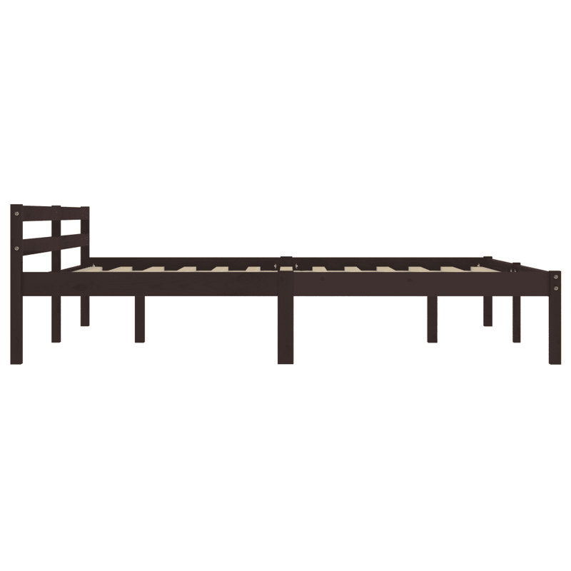 Aaryahi Solid Wood Bed, European Kingsize (160 x 200 cm), Dark Brown