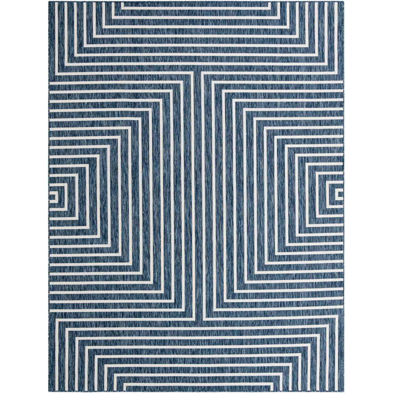 Tapis bleu contemporain Odawa, Rectangle 9 pi x 12 pi