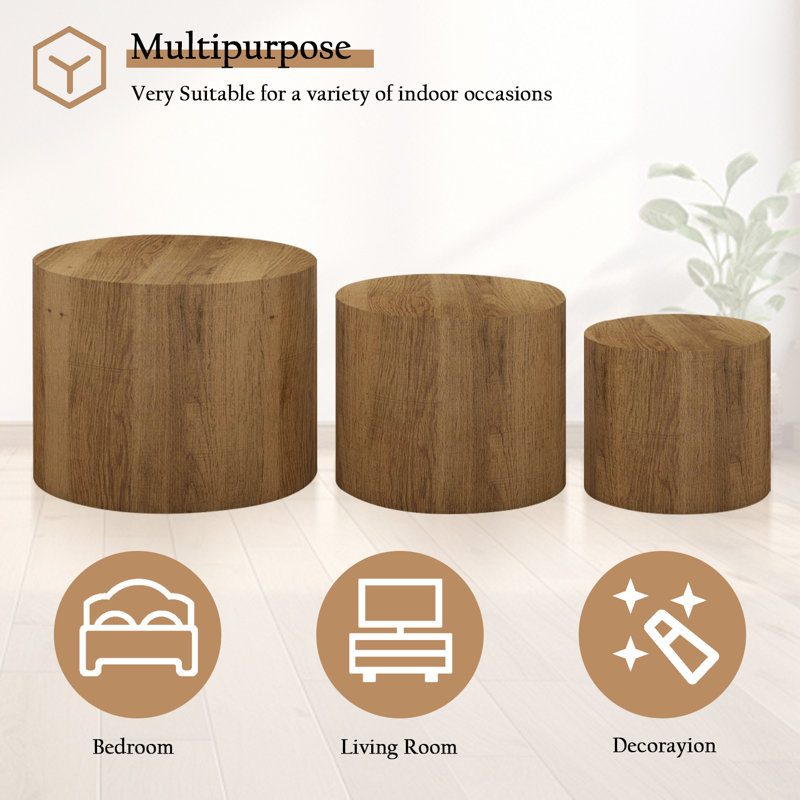 Millwood Pines Nesting Coffee Table Set of 3