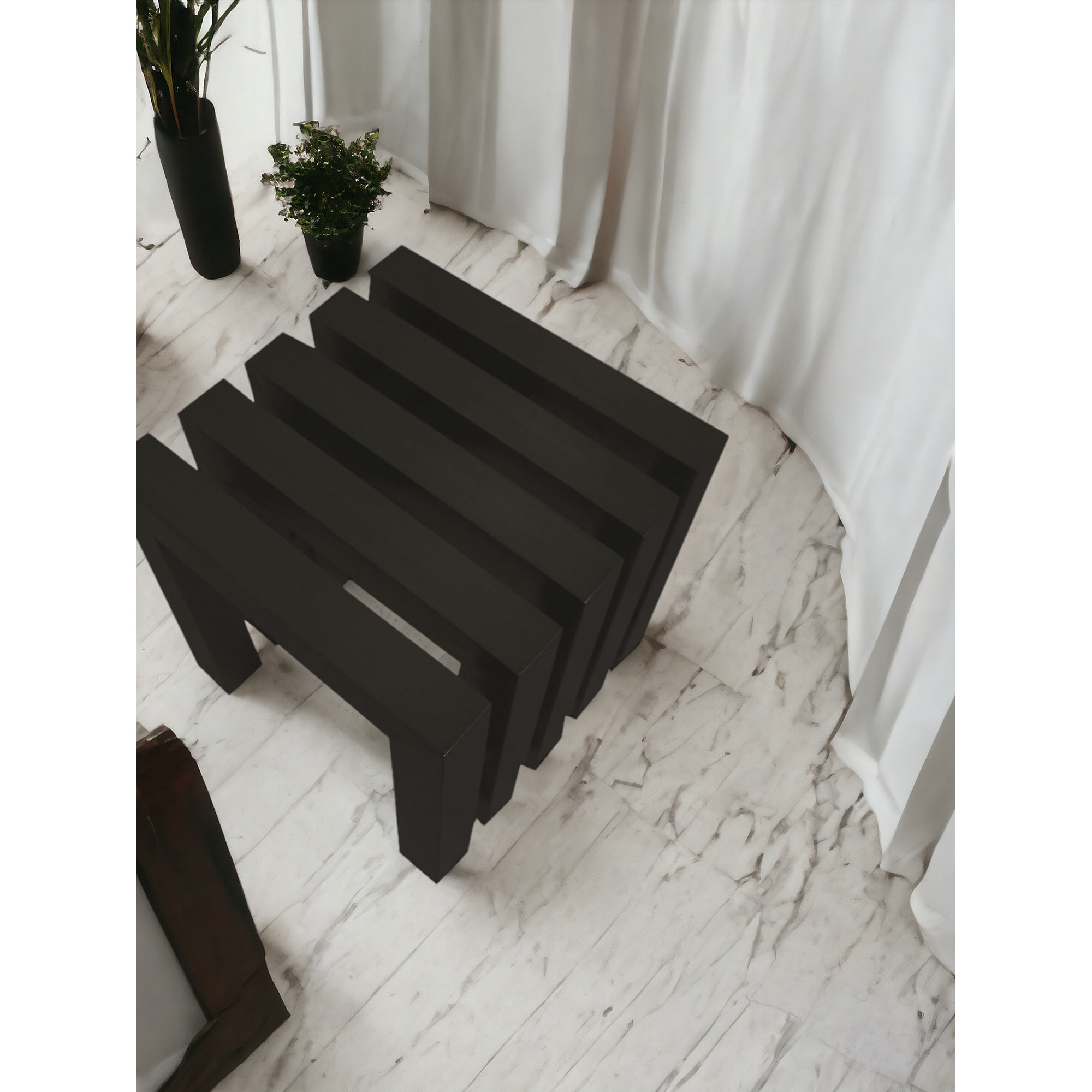 Kine Steel Accent Stool, Black