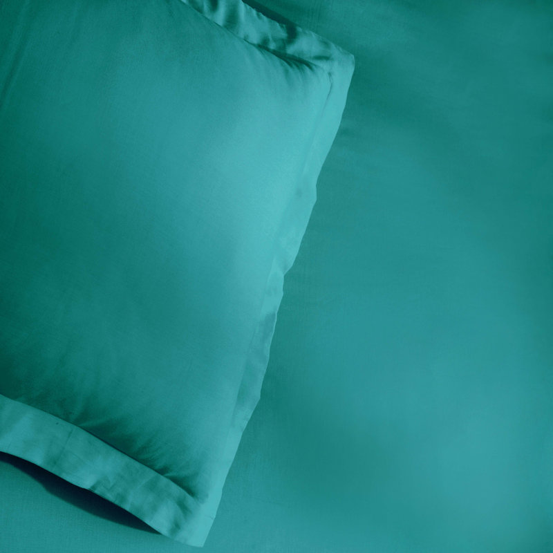 Mitchell Egyptian Cotton Blend 300 Thread Count Solid Duvet Cover Set With Pillow Shams, Teal