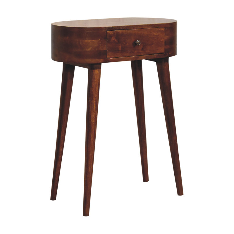 Evonnia 60cm W Solid Wood Bedside Table, Brown