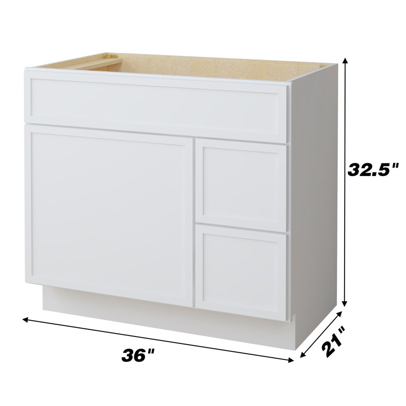 36'' Single Bathroom Vanity Base Only, White