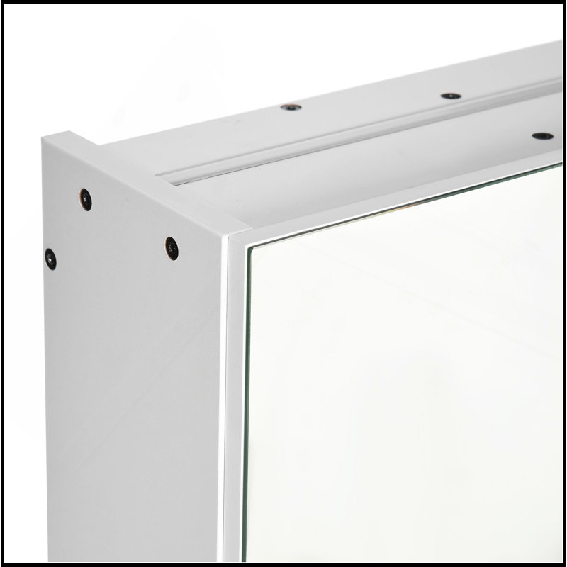 Versatileled Medicine Cabinet, 35.5 X 29.5" Wall-Mounted Bathroom Vanity Mirror Organizer With Dimmer Touch Switch, Three Doors, And USB Charged, White