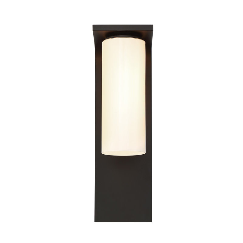 Grande lanterne d'extérieur 1 lumière Colonne, Noir, noir, noir, noir, H 15 po x l 4,75 po x P 6,5 po