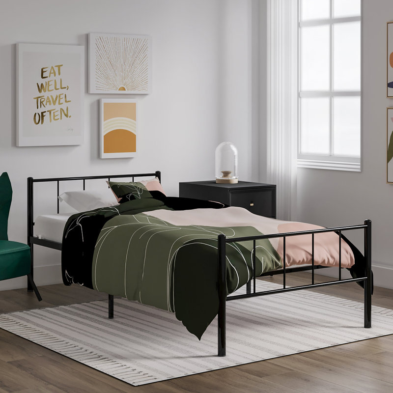 Austin Metal Twin Bed, Black