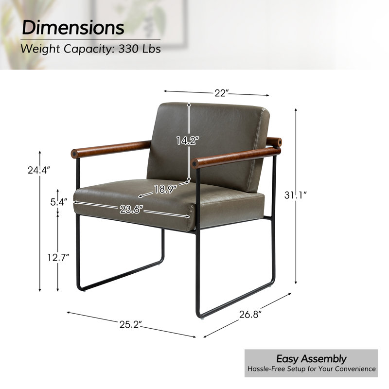Fauteuil ergonomique en cuir Avelina, Similicuir gris