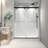 5476 Inch North American Frameless Double Sliding Matte Black Shower Door With Adjustable Soft Closing Function 8Mm Tempered Glass With Nano Easy Cleaning And Stick Explosion-Proof Menbrance