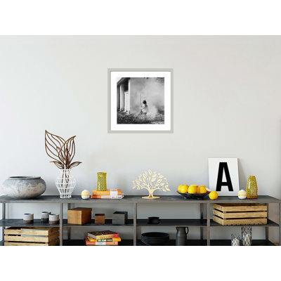 Girl Raking Leaves Into Pile by Toni Frissell -Framed Giclee Print