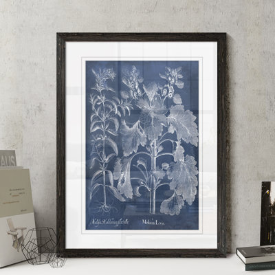 «Besler Leaves in Indigo I» par Paul Cezanne - reproduction d'art encadrée