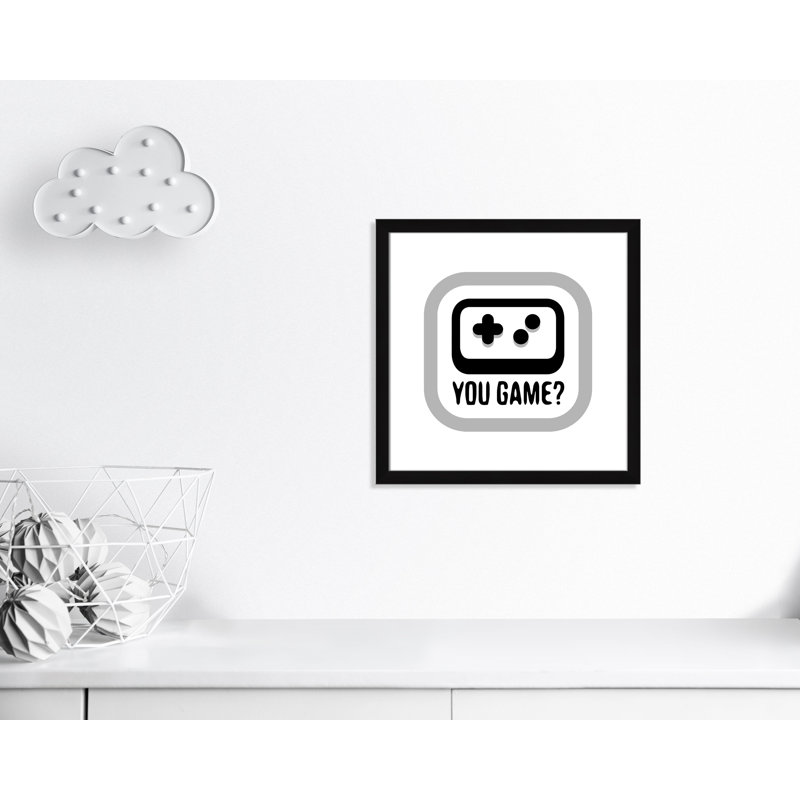 Décoration murale pour enfants de jeux, H 24,5 po x l 24,5 po x P 0,63 po, Cadre noir