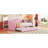 Twin Size Upholstered Daybed With Trundle,Velvet Sofabed With USB Charging Ports,No Box-Spring Needed,Pink