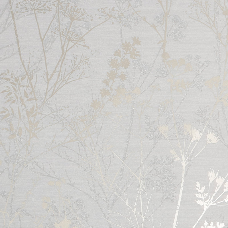 Superfresco Hedgerow Grey Pale Gold 10m x 52cm Matte Wallpaper Roll