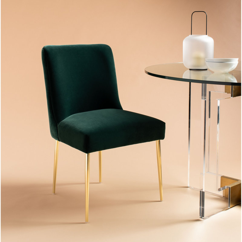 Pine Lake 20.25'' H Upholstered Side Chair, Velvet Hunter Green