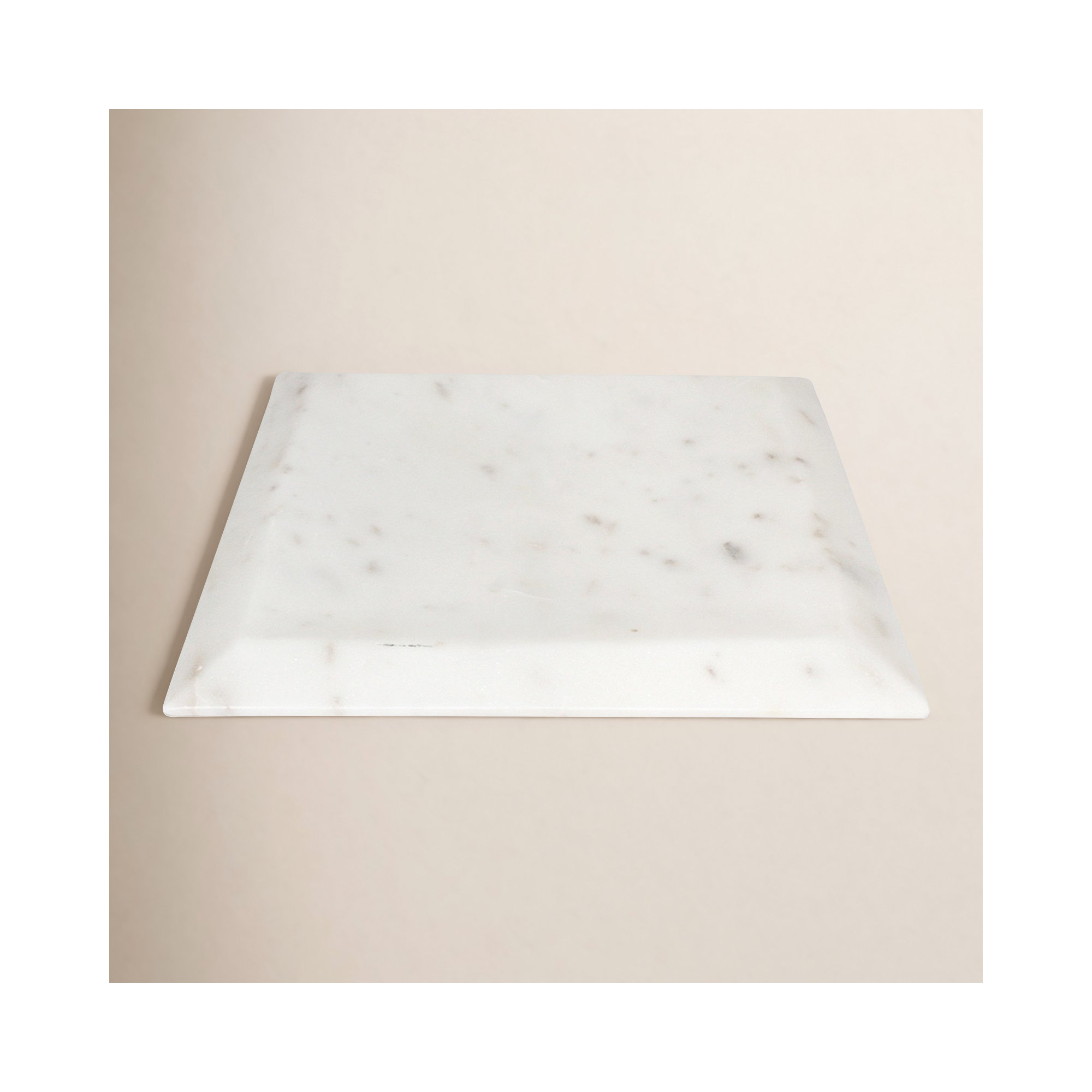 Matheson Marble Tray - Set of 1, 10"W x 10"D x 0.75"H, White