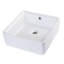 Lavabo de salle de bain carré en céramique avec trop-plein