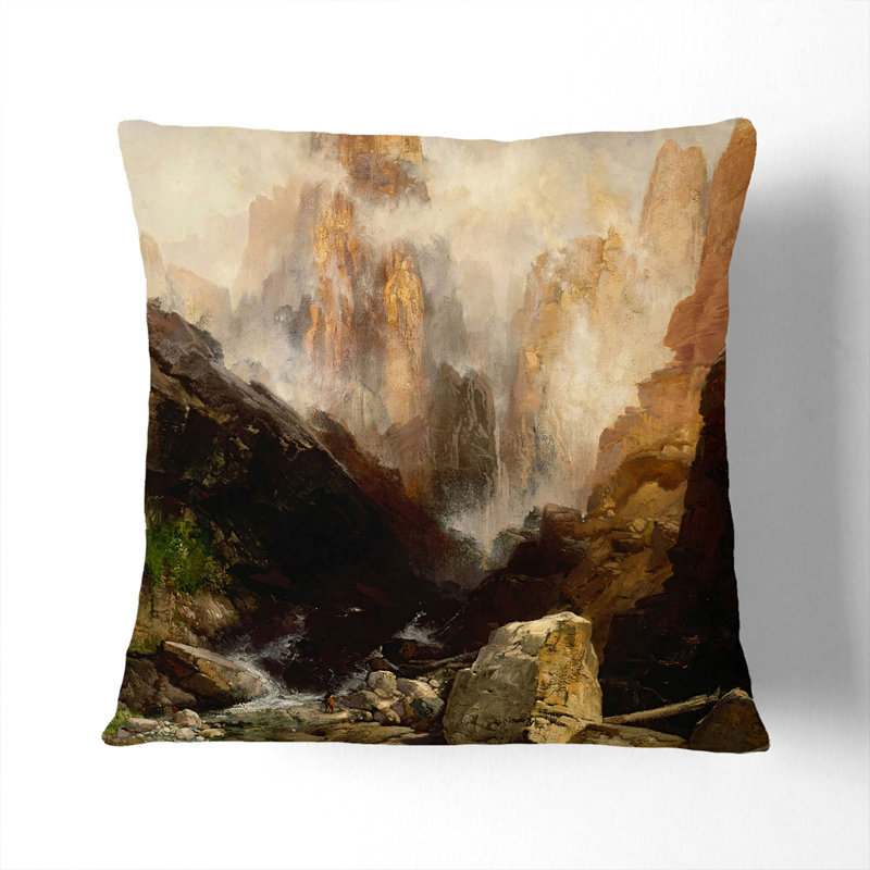 Mist In Kanab Canyon Utah Square Throw Cushion, Stone, 40cm H x 40cm W x 15cm D