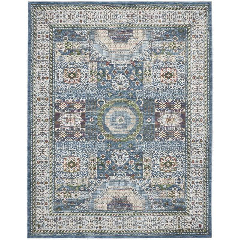 Tapis transitionnel ivoire Raymond Farmhouse, Rectangle 8 pi 10 po x 11 pi 10 po