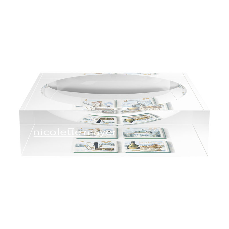 Mahjong Acrylic Decorative Tray, 6"W x 6"D x 2"H