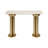 Modern Glam Console Table with Marble Top and Dual Column Metal Iron Wood Base Structure