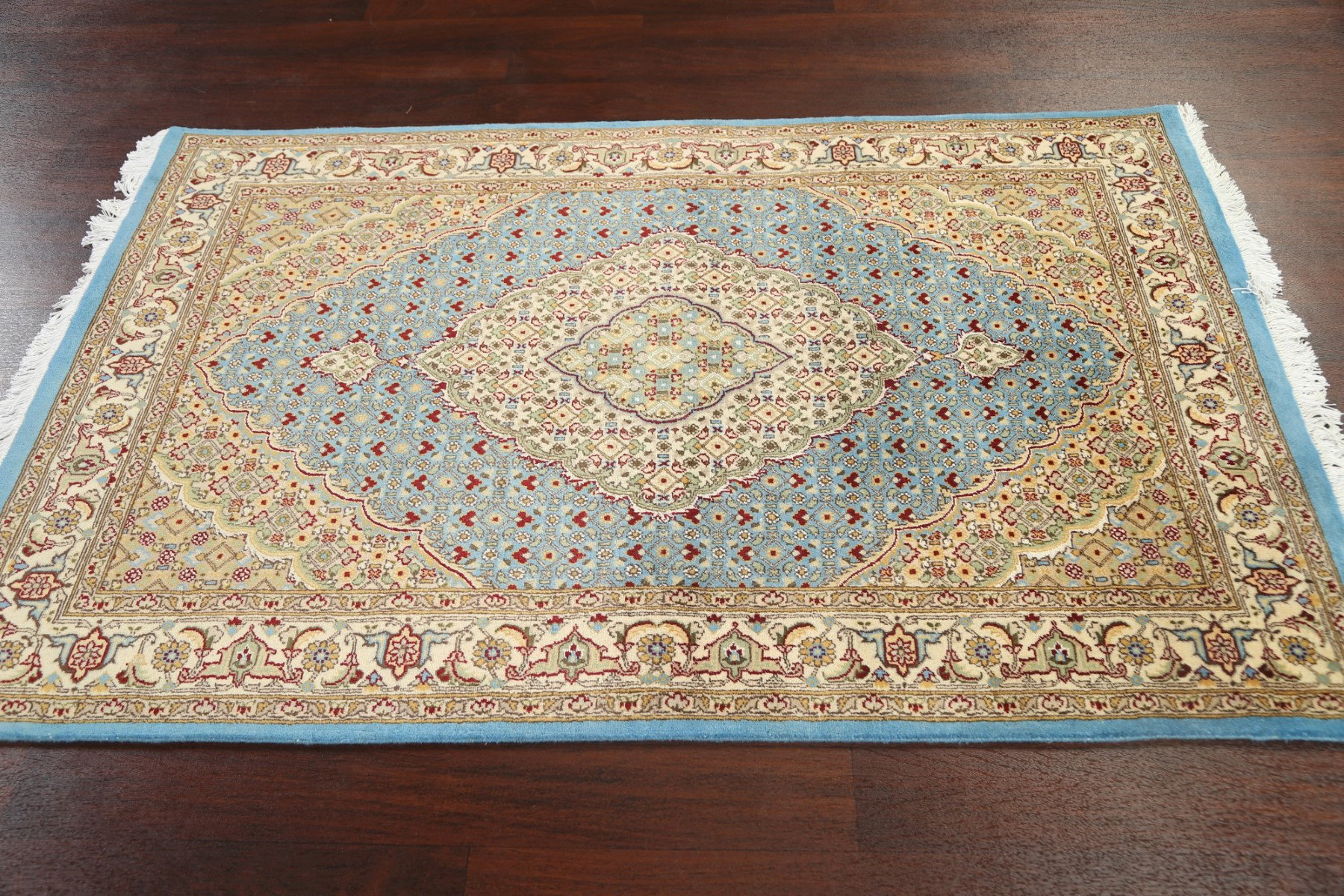 Isabelline 100% Vegetable Dye Tabriz Mahi Oriental Area Rug Hand ...