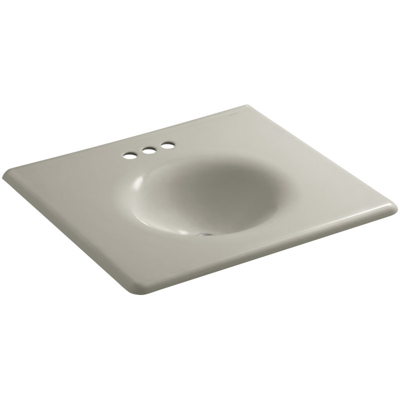 Iron Impressions 26" Single Bathroom Vanity Top, Sandbar, 8'' Widespread, Sandbar