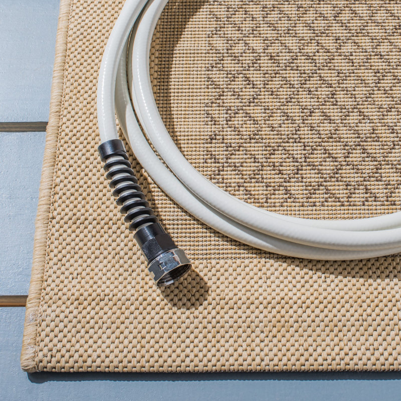 Tapis d'intérieur / extérieur à motif géométrique Dirks Performance, Rond 6 pi 7 po