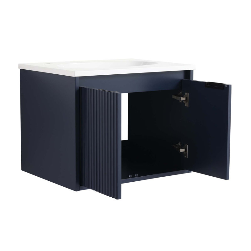 Meuble-lavabo à fermeture en douceur avec lavabo, 24 po pour petite salle de bain - sans le lavabo