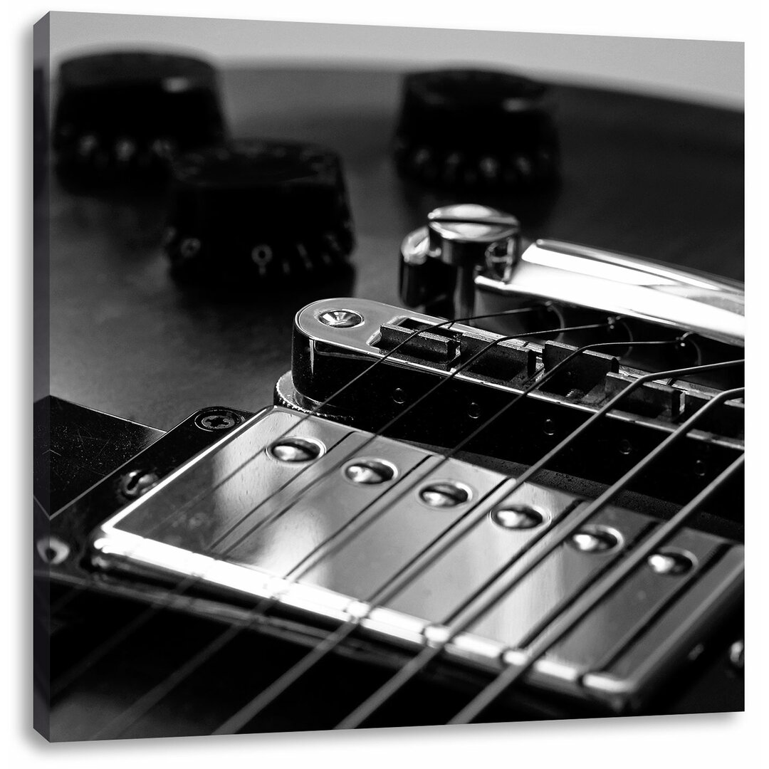 Leinwandbild Black and White Guitar Gitarre