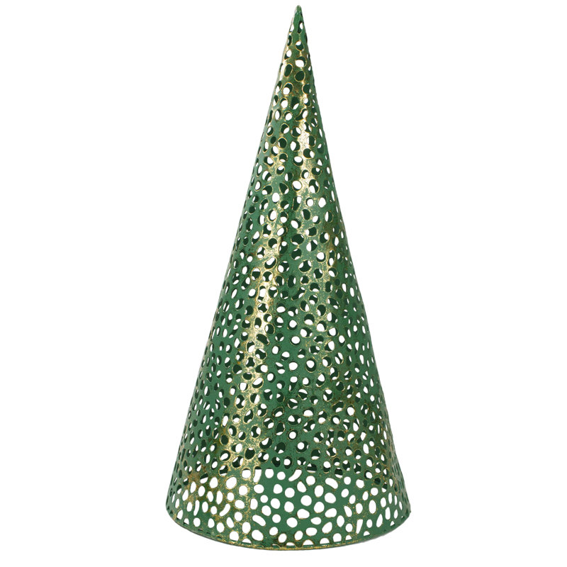 Arbres de table verts et dorés de Noël