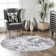 Lucian Abstract Machine Washable Runner Rug for Living Room Bedroom Dining Room Entryway Hallway Kitchen, Blue Grey/Ivory