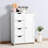 Bathroom Storage Cabinet In White - Adjustable Shelf And 4 Drawers, For Bathroom, Study, Office Modern Different Spaces
