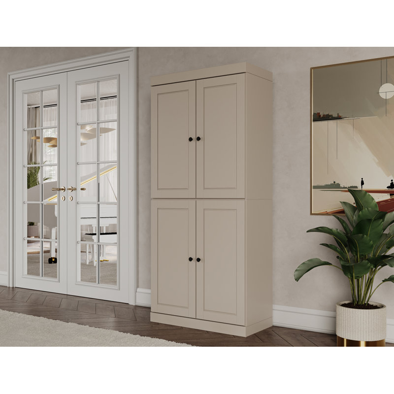 Bibliothèque à 6 tablettes en bois massif l 32 "x H 71,5" Arreana, Beige