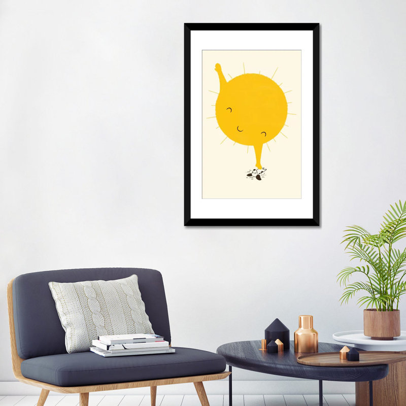 «Belly Rub», impression sur toile, Papier avec cadre noir, Blanc, H 24 po x l 16 po x P 1 po