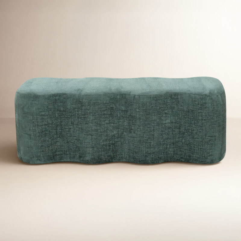 Sellma Chenille Bench, Dark Green Chenille