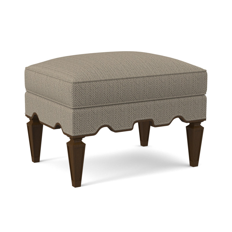 Palm Ottoman, American Walnut, Elise Linen
