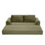 Canapé-lit convertible 2 en 1, canapé-lit moderne en velours côtelé avec 2 oreillers, canapé-lit futon modulaire rembourré sans dossier avec lit gigogne, canapé-lit modulaire pliable pour salon, vert-1025451629-1025451671
