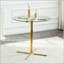 Table de bar ronde en verre trempé 36 po avec base dorée-2052598342