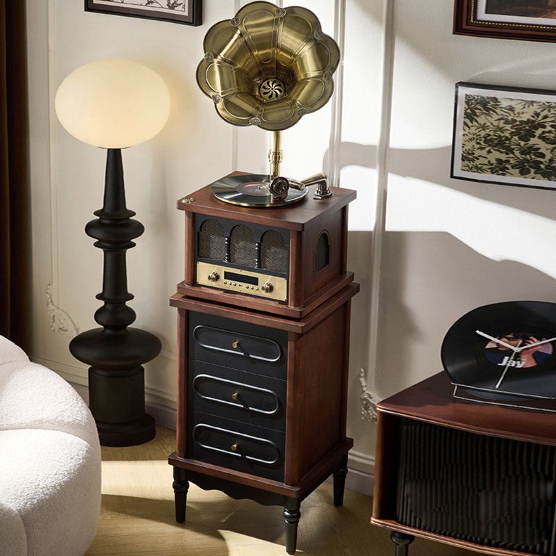 Black+Nut-brown+Gold Free Form Solid Wood+Copper Media Players