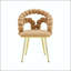 Chaise de salle à manger moderne en velours avec pieds dorés - ensemble de 2-129041805