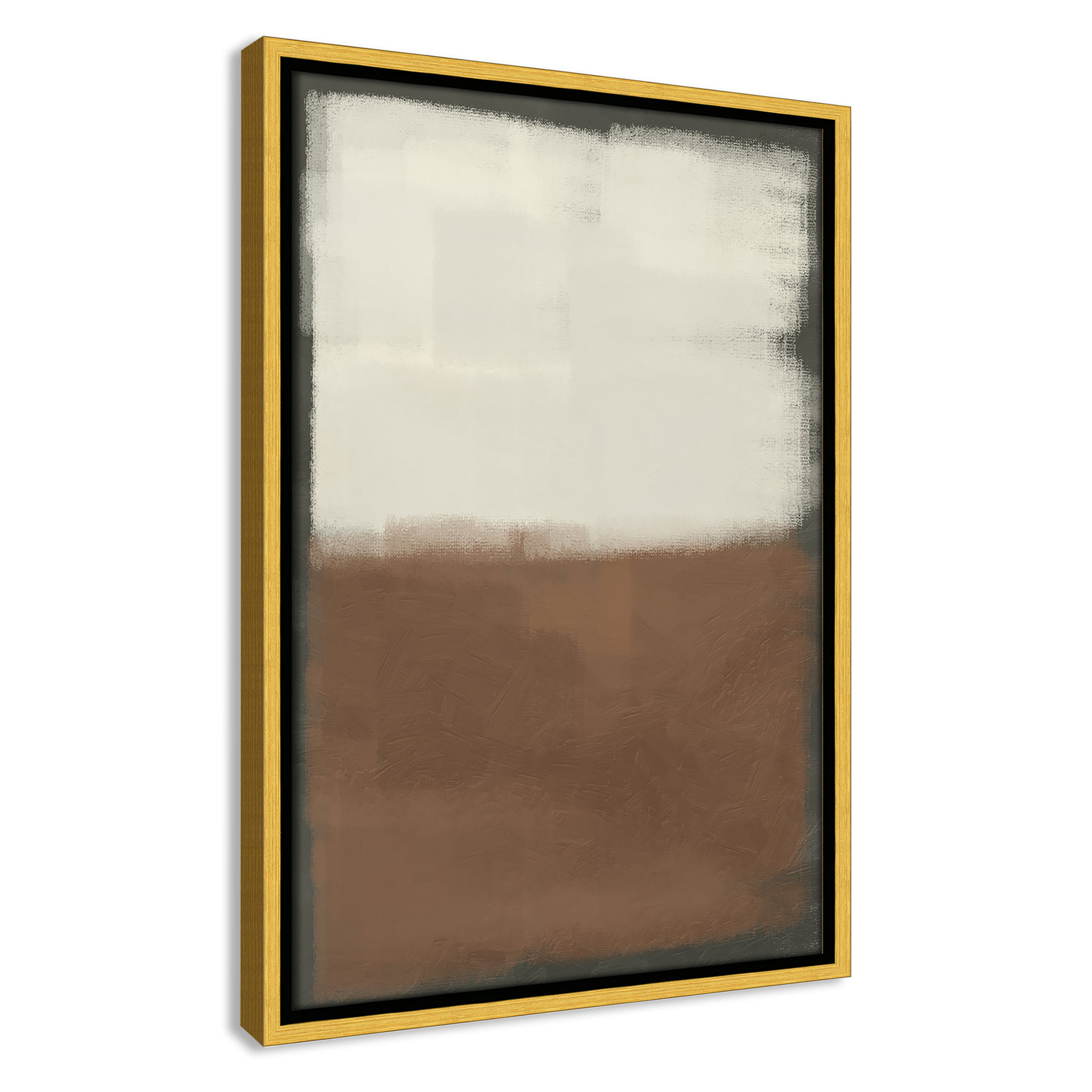 Alabaster Burst 2 - Floater Frame Print on Canvas, Gold , 19.5" H x 13.5" W x 2" D