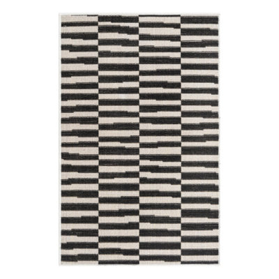 Tapis rayé ivoire / noir Arzilla