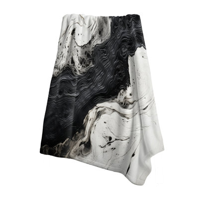 Jeté doux noir et blanc Paint I - formes abstraites