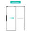 Cabine de porte de douche coulissante, l 56 à 60 po x H 76 po, verre trempé, charnières noires mates, rail lisse, finition facile à nettoyer, porte en verre redessinée pour la salle de bain, poignée à tirer, action, option de rénovation